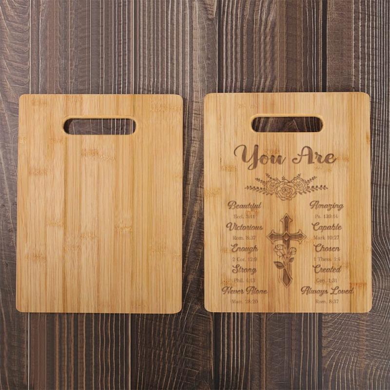 Religious Engraved Bamboo Cutting Board for Women - Christian Gift