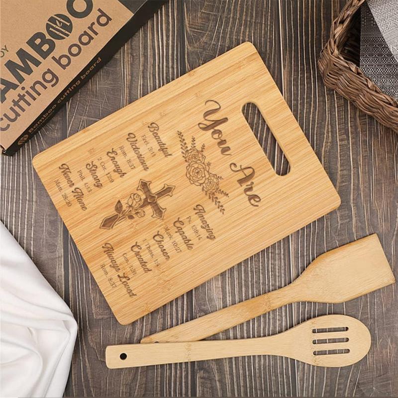 Religious Engraved Bamboo Cutting Board for Women - Christian Gift