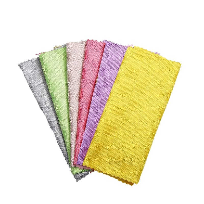 10pcs Microfiber Dish Cloth Wipes Kitchen Glass Scouring Pad Cleaning Rags
