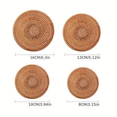 Woven Round Placemat Autumn Rattan Braided Tea Pad