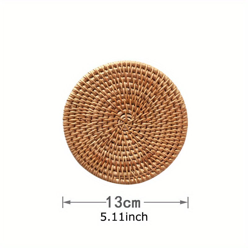 Woven Round Placemat Autumn Rattan Braided Tea Pad
