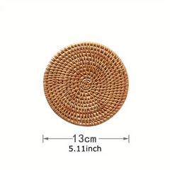Woven Round Placemat Autumn Rattan Braided Tea Pad