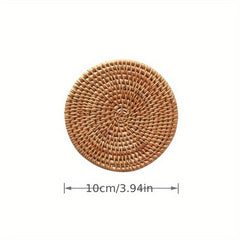Woven Round Placemat Autumn Rattan Braided Tea Pad