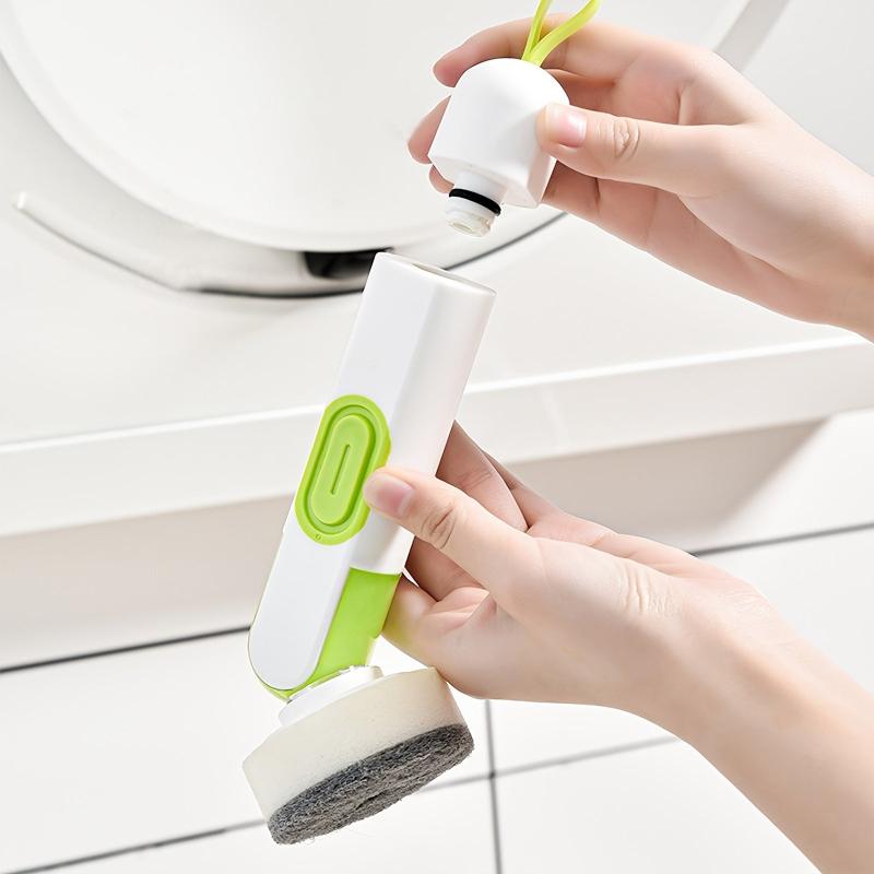 Dish Brush With Soap Dispenser Handle and 2 Brush Heads for Cleaning
