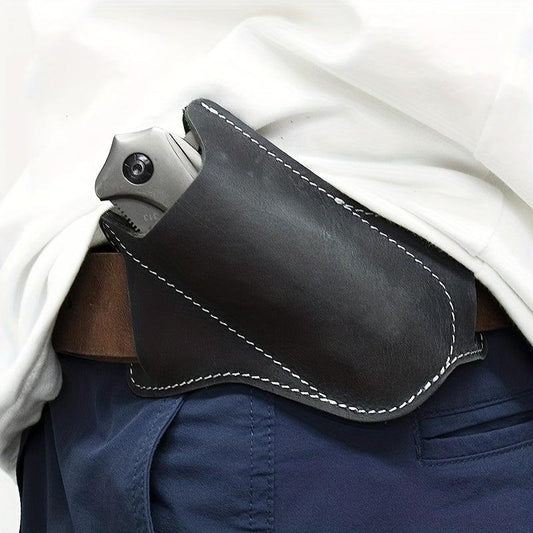 1pc Leather Sheaths Folding Protector Pocket Sheath Waist Hanging Sheath