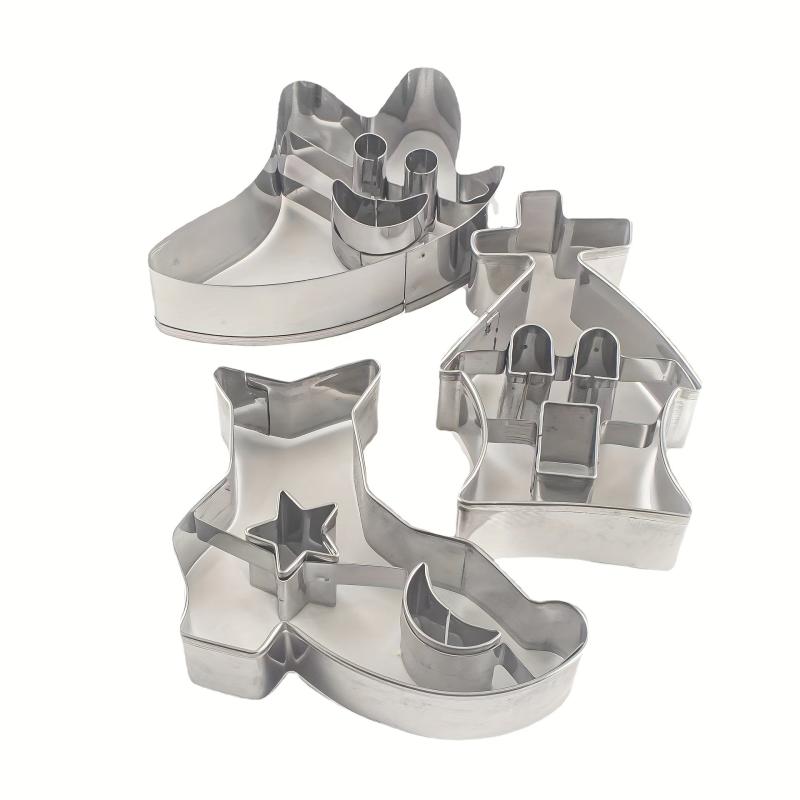6pcs Halloween Cookie Cutters Stainless Steel Pastry Cutters Biscuit Molds
