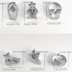 6pcs Halloween Cookie Cutters Stainless Steel Pastry Cutters Biscuit Molds