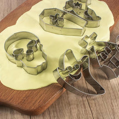 6pcs Halloween Cookie Cutters Stainless Steel Pastry Cutters Biscuit Molds