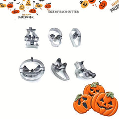 6pcs Halloween Cookie Cutters Stainless Steel Pastry Cutters Biscuit Molds