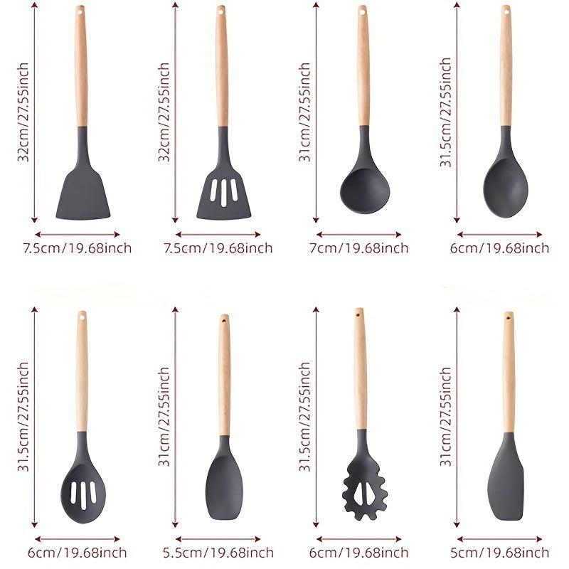 Non Stick Silicone Kitchen Utensil Set - 12pcs