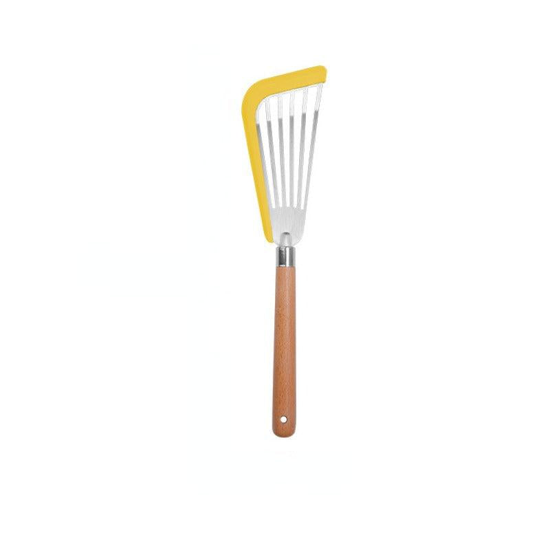 Fish Spatula Stainless Steel Wooden Handle, Slotted Turner Kitchen Cook