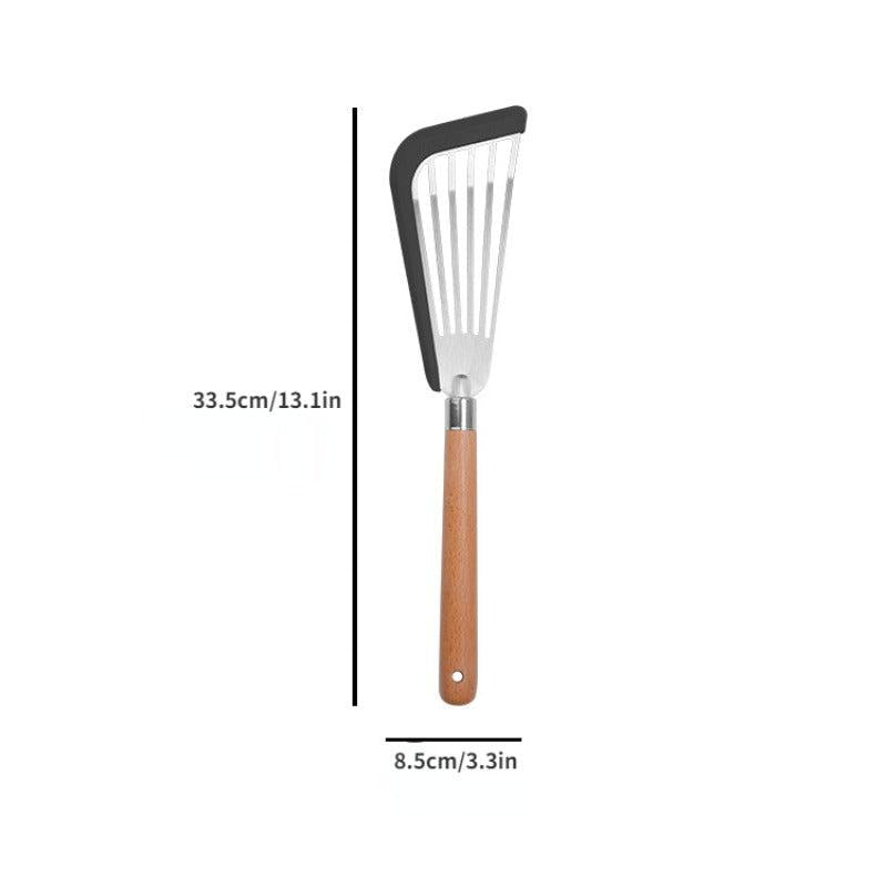 Fish Spatula Stainless Steel Wooden Handle, Slotted Turner Kitchen Cook