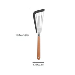 Fish Spatula Stainless Steel Wooden Handle, Slotted Turner Kitchen Cook