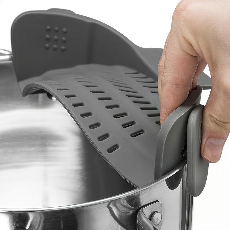 Adjustable Silicone Clip On Strainer for Pots, Pans, and Bowls