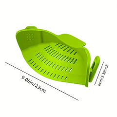 Adjustable Silicone Clip On Strainer for Pots, Pans, and Bowls