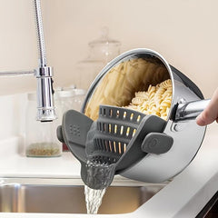 Adjustable Silicone Clip On Strainer for Pots, Pans, and Bowls
