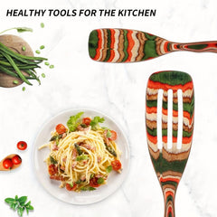 3pcs Colorful Wooden Cooking Utensils Kitchen Spatula Salad