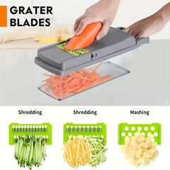 Multifunctional Vegetable Chopper & Slicer with Container - Easy Cutting