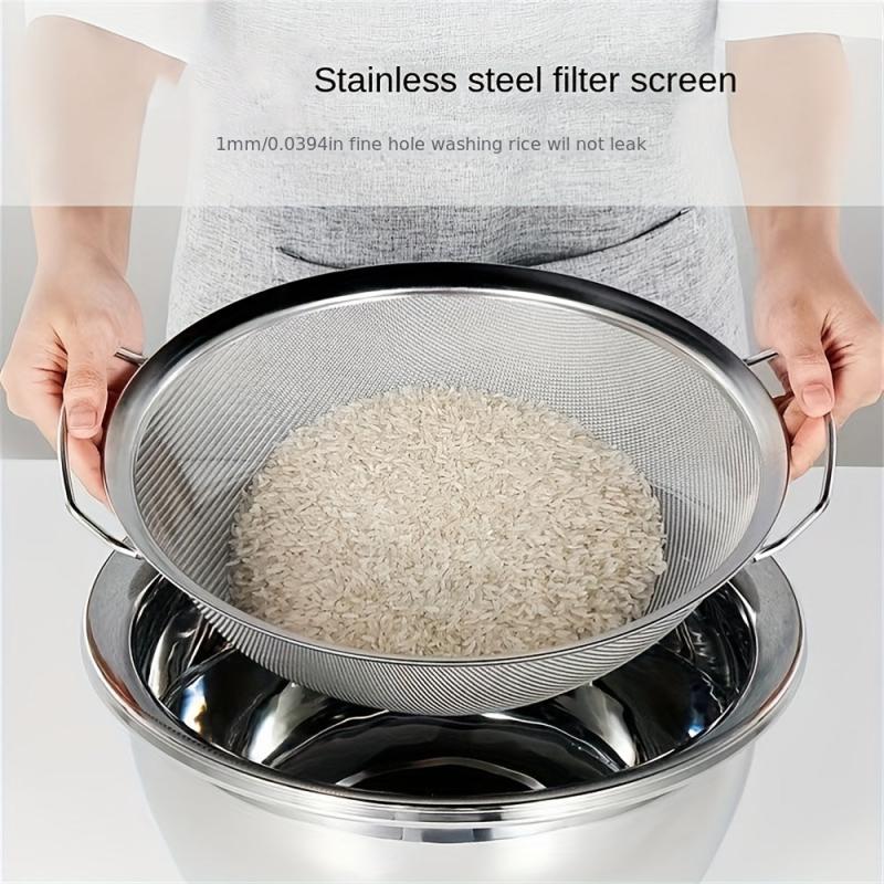 3pcs Stainless Steel Drain Basket Vegetable Washing Basket