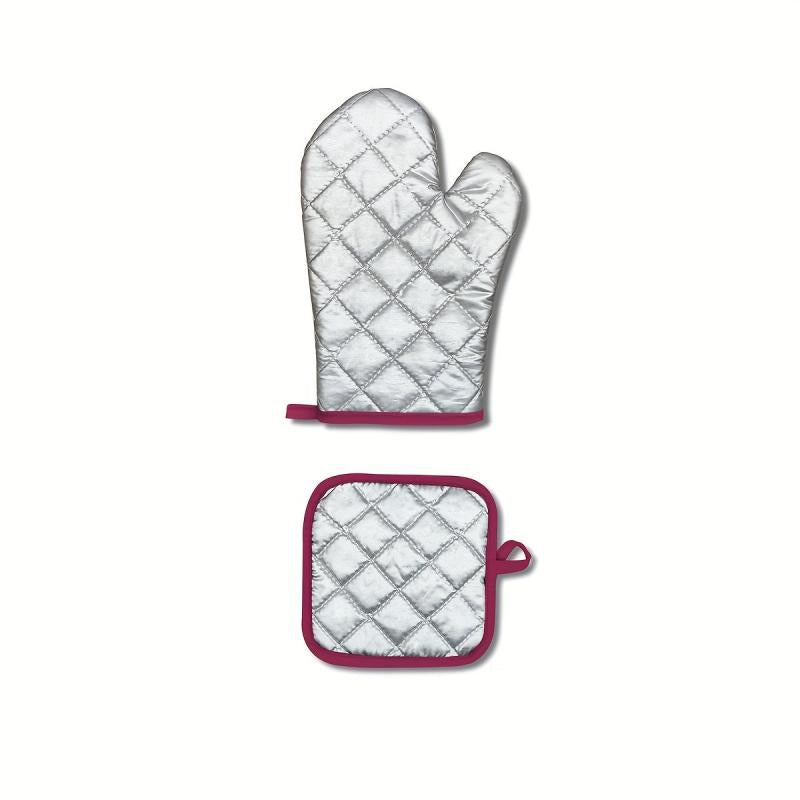 2pcs Cotton Oven Mitts for Baking High Temp Resistant