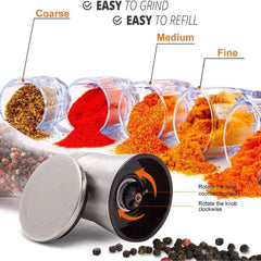 Pepper Grinder Glass Spice Mill Manual Crusher Reusable Bottle
