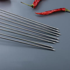 20pcs Stainless Steel BBQ Skewers Reusable Metal Skewer Sticks
