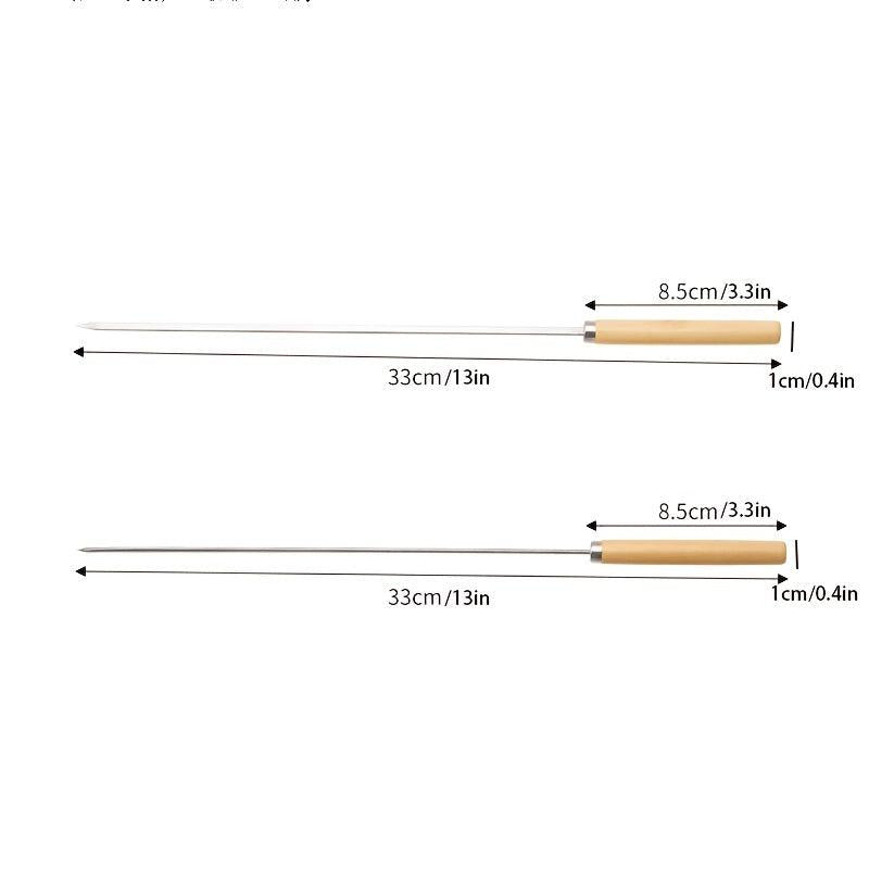 20pcs Stainless Steel BBQ Skewers Reusable Metal Skewer Sticks