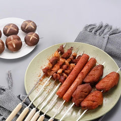 20pcs Stainless Steel BBQ Skewers Reusable Metal Skewer Sticks