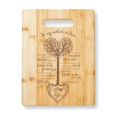Mom Cutting Board Engraved Tree Heart Chopping Board Bamboo Gift for Mother's