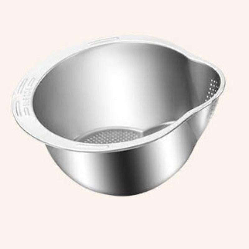 4in1 Rice Washing Drain Basket Stainless Steel Colander