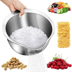 4in1 Rice Washing Drain Basket Stainless Steel Colander