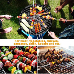 Stainless Steel BBQ Skewer Set 14 15 inch Meat Shrimp Chicken Vegetables