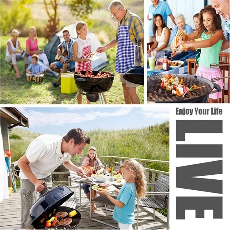 Stainless Steel BBQ Skewer Set 14 15 inch Meat Shrimp Chicken Vegetables