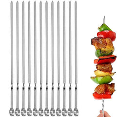 Stainless Steel BBQ Skewer Set 14 15 inch Meat Shrimp Chicken Vegetables