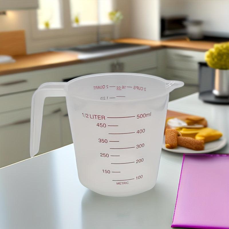 3pc Plastic Measuring Cup Set BPA Clear Heat-resistant Jug with Angled Grip Spou