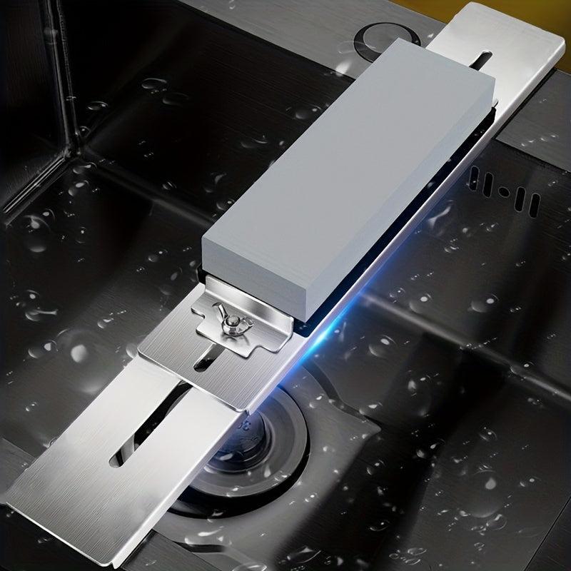 Stainless Steel Sharpening Stone Holder with Bonus Stone