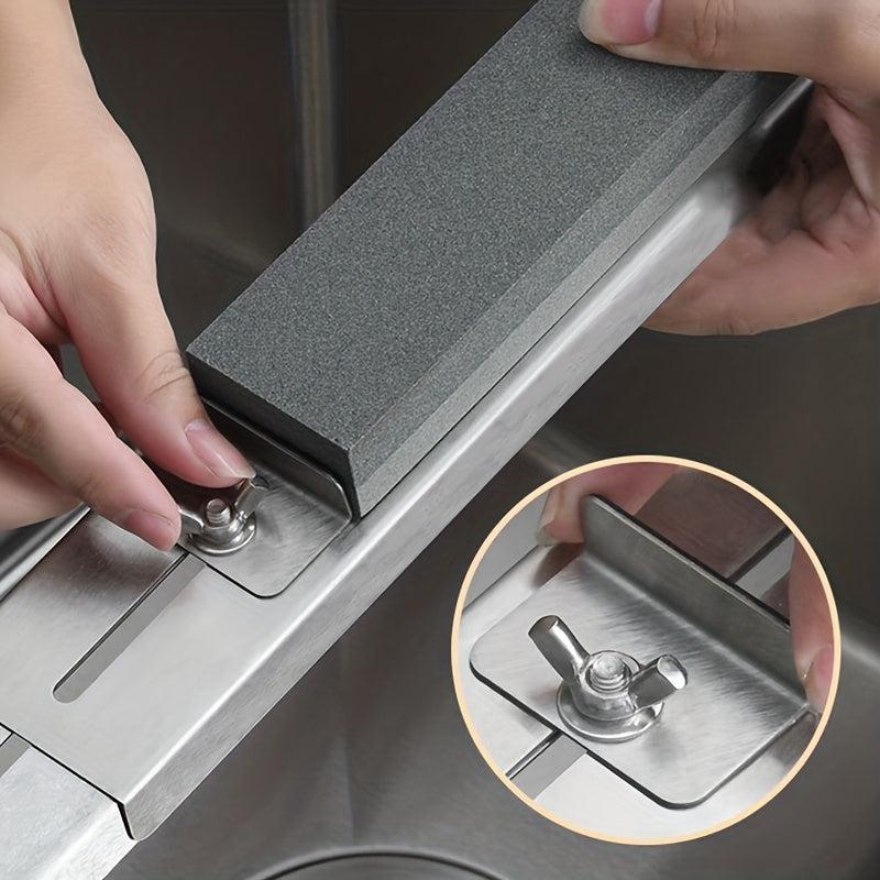 Stainless Steel Sharpening Stone Holder with Bonus Stone