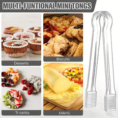 5pcs Serving Tongs Plastic Ice Cube Fruit Bread Steak Salad Dessert Tongs