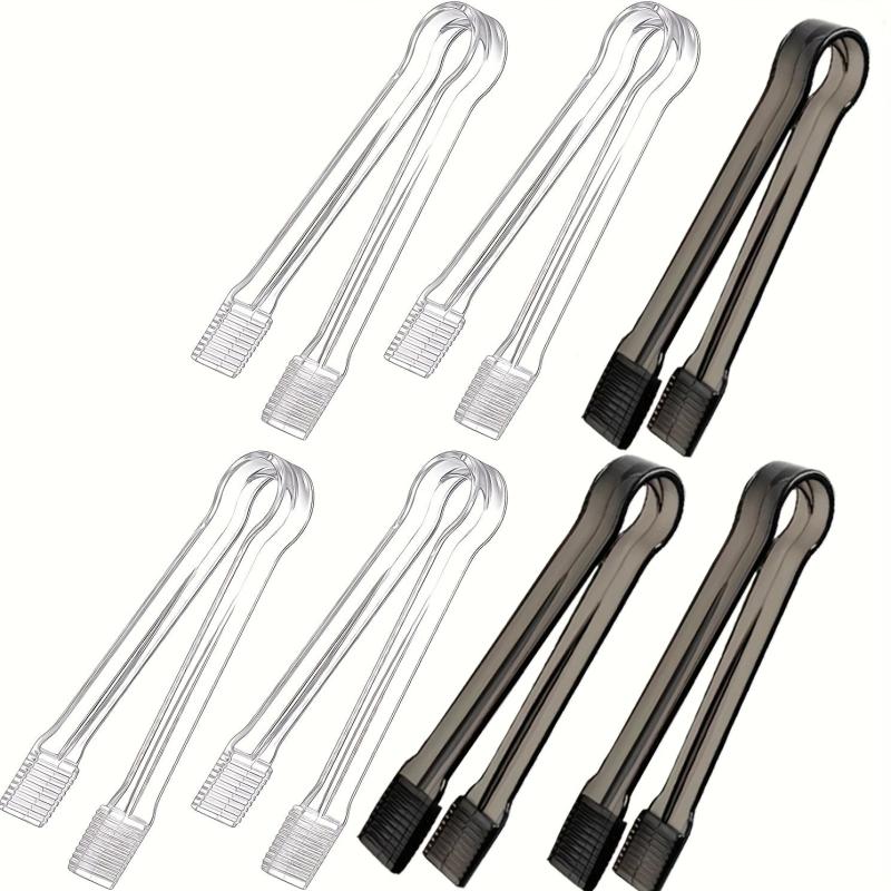 5pcs Serving Tongs Plastic Ice Cube Fruit Bread Steak Salad Dessert Tongs