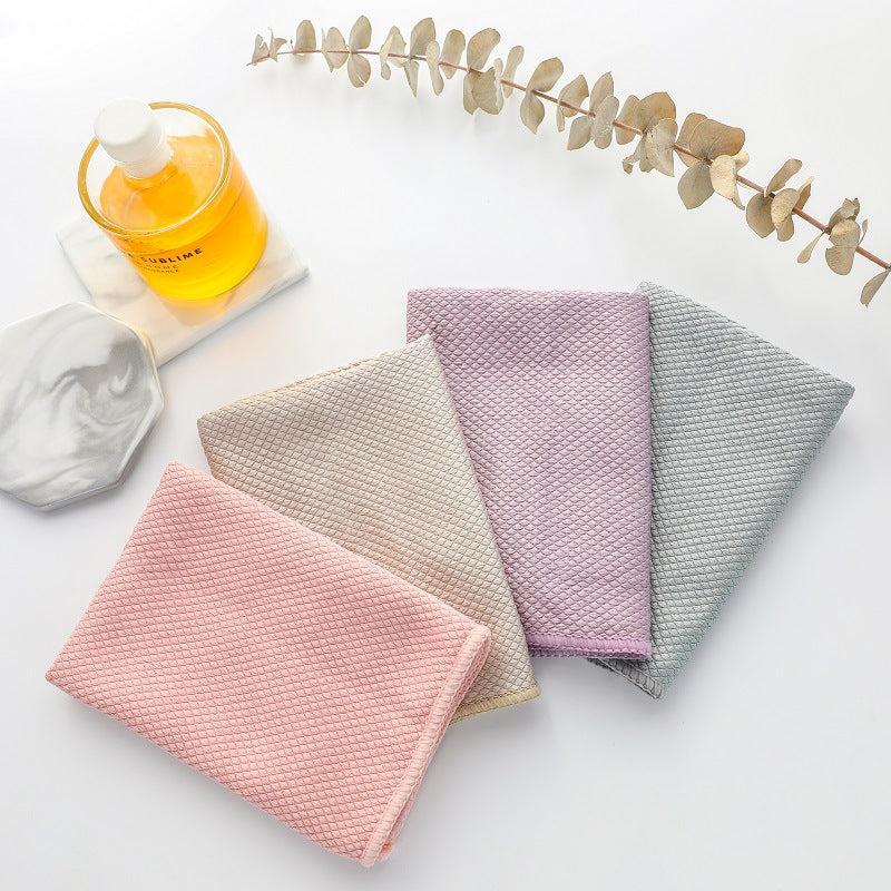5pcs Square Dish Cloths Scouring Pad Antibacterial Washable Cleaning Brush