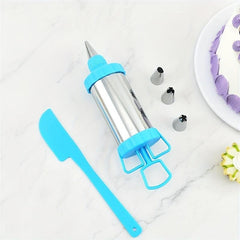 Stainless Steel Icing Gun Set with 3 Tips and Spatula
