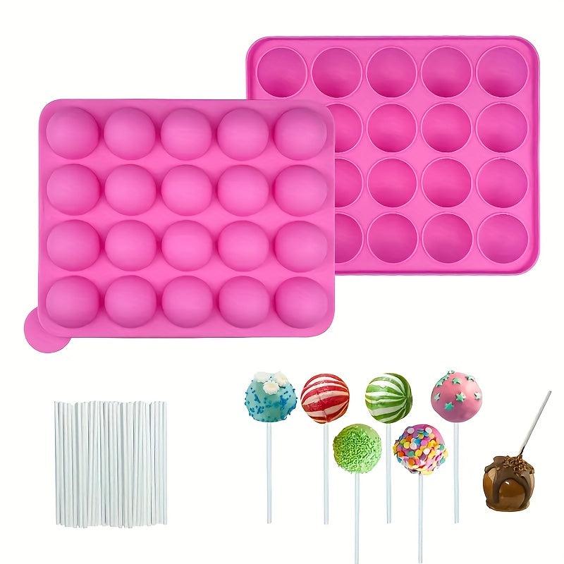 20 Grid Cake Pop Mold Set Lollipop Baking Ice Tray Chocolate Novelty Gift