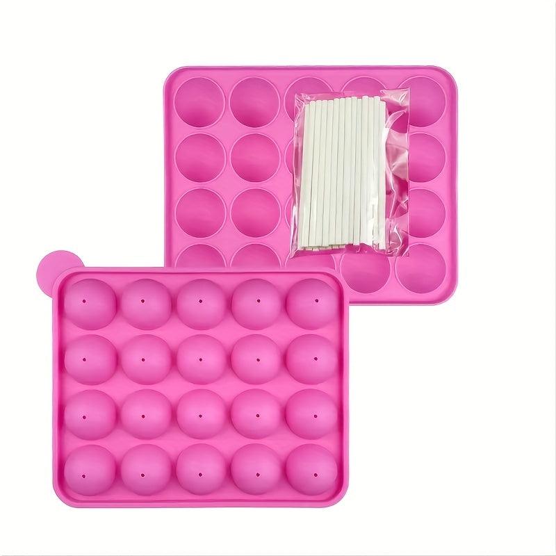 20 Grid Cake Pop Mold Set Lollipop Baking Ice Tray Chocolate Novelty Gift