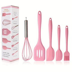 5pcs Silicone Kitchen Utensils Cookware Sets Spatula Shovel Whisk Kitchen Tools