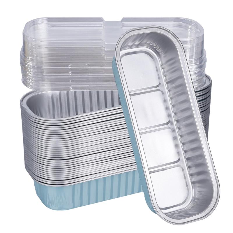 50pcs Foil Baking Cups Disposable Aluminum Pans for Cakes, Puddings, Tarts