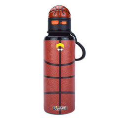 Stainless Steel Basketball Water Bottle with Straw Lid
