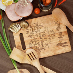 Love Heart Poem Bamboo Cutting Board - Mother's Birthday Gift