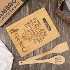 Love Heart Poem Bamboo Cutting Board - Mother's Birthday Gift