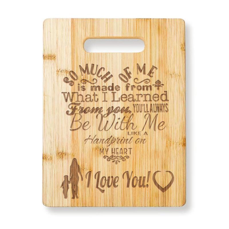 Love Heart Poem Bamboo Cutting Board - Mother's Birthday Gift