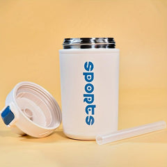 Stainless Steel Thermal Cup Portable Fitness Straw Vacuum Cup